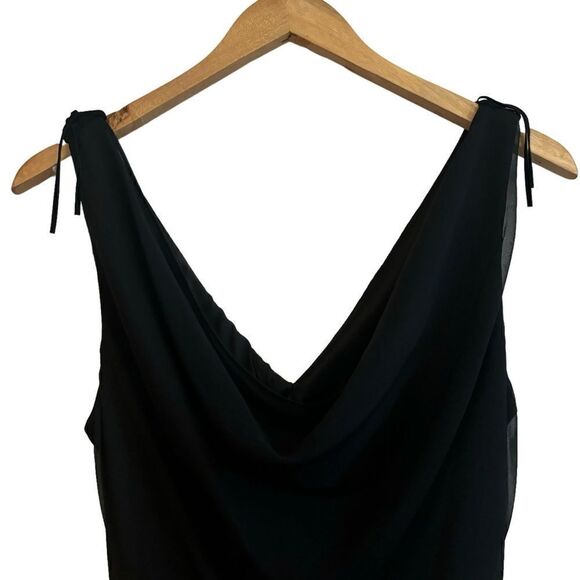 Lillie Rubin Vintage Black Willowy Flowy Bottom Slip Witchy Whimsical Dress S 12 - Picture 2 of 8